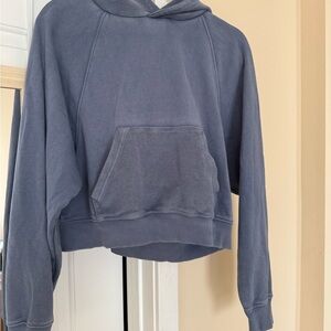 Aerie Slate Blue Cropped Hoodie